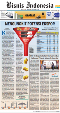 Image of [Newspaper] Bisnis Indonesia Pada Tanggal 24 Januari 2022
