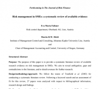 Image of Risk Management in SMEs: a Systematic Review of Available Evidence